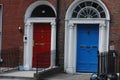 Typical Georgian doorways in Dublin Royalty Free Stock Photo